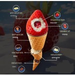 LIKLAK New Strawberry Fruit Ice Cream Mango Fruit Ice Cream Apple Honeydew Melon Fruit Ice Cream in Crispy Waffle Cone