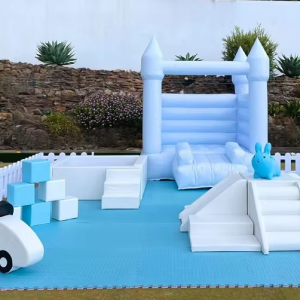 Indoor Playground Factory - Commercial White Climber Bounce House Set