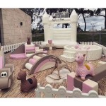 Indoor Playground Factory - Commercial White Climber Bounce House Set