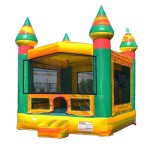 Bounce House Factory - Kids Castle 13ft Bouncy Castle Green Yellow