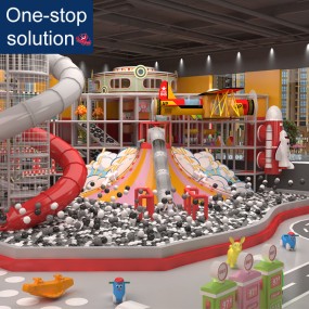 Indoor Playground Factory - Large Baby Plywood Ninja Course Trampoline