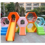 Climb and Slide Supplier - Rainbow Honeycomb Soft Climb Slide Combo