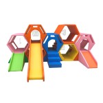 Climb and Slide Supplier - Rainbow Honeycomb Soft Climb Slide Combo