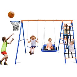 Swing Set Manufacturer - Children Garden Outdoor Metal Saucer Swing Set