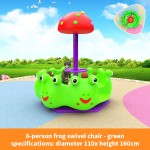Carousel Factory - Cartoon Frog Shaped 6 Person Swivel Chair Park
