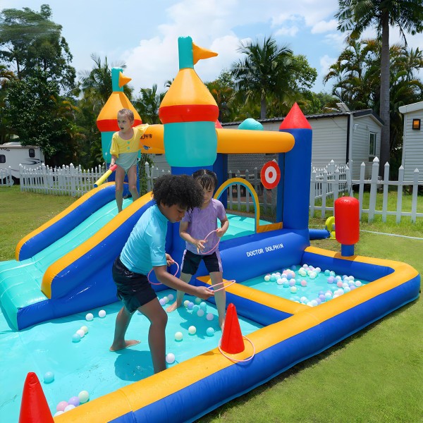 Bounce House Supplier - Colorful Inflatable Games Safety Netting Castle