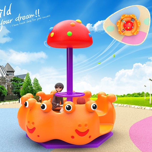 Carousel Factory - Cartoon Frog Shaped 6 Person Swivel Chair Park