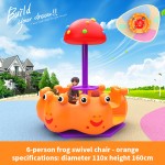 Carousel Factory - Cartoon Frog Shaped 6 Person Swivel Chair Park