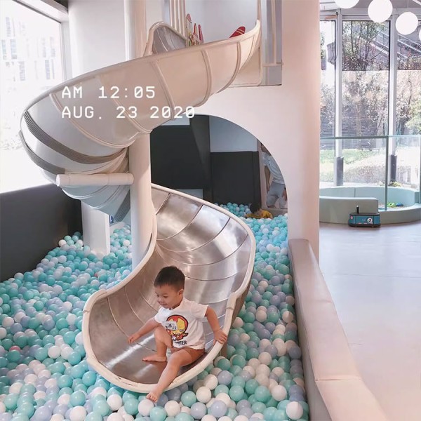 Spiral Slide Manufacturer - Moetry White Stainless Steel 360 Deck Slide