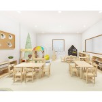 Daycare Furniture Manufacturer - Moetry Wooden Baby Toddler Table Chair Set