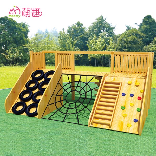 Climbing Nets Factory - Moetry Preschool Backyard Wooden Climbing Nets