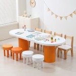 Oval Table Manufacturer - Moetry Modern Large Wooden Oval Table Set