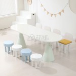 Oval Table Manufacturer - Moetry Modern Large Wooden Oval Table Set