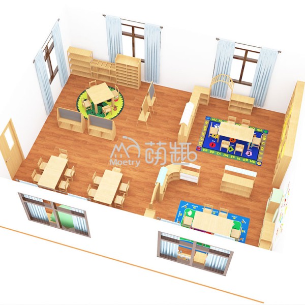 Kindergarten Furniture Manufacturer - 61 Sqm Complete Wooden Table Chair
