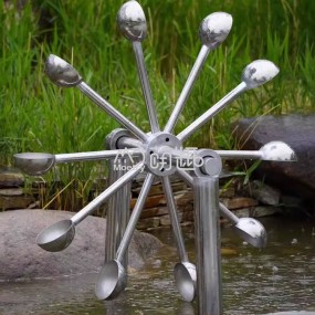 Water Wheel Supplier - Moetry Stainless Steel Scoop Waterwheel Educational