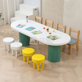 Oval Table Manufacturer - Moetry Modern Large Wooden Oval Table Set