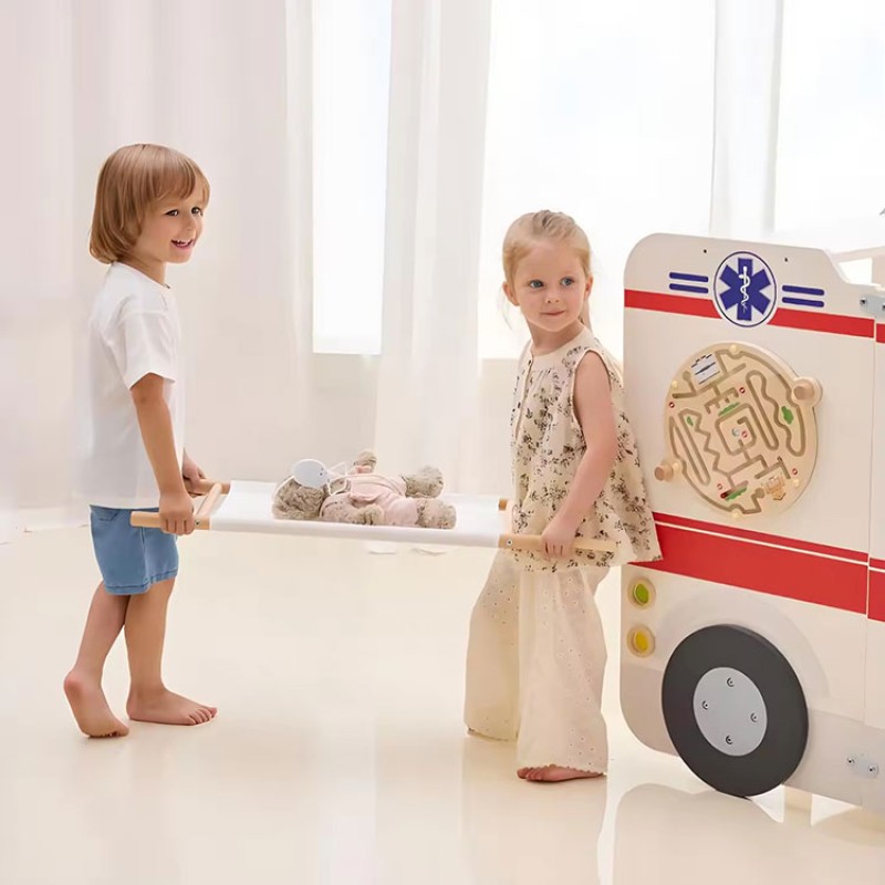 Ambulance Play Supplier - Moetry Pretend Play Ambulance Wooden