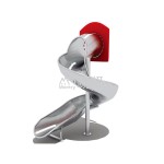 Spiral Slide Manufacturer - Moetry White Stainless Steel 360 Deck Slide