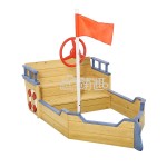 Pirate Boat Manufacturer - Moetry Kids Wooden Pirate Boat Sandbox