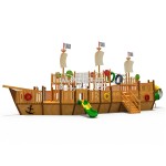 Pirate Ship Playground Manufacturer - Moetry Large Wooden Ship Tube Slide