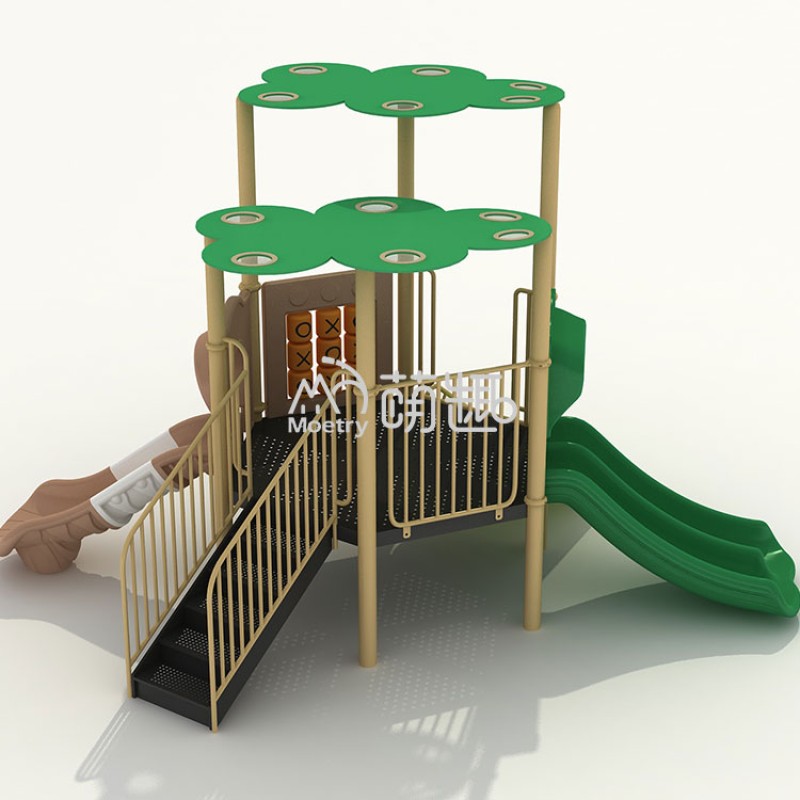 Playground Equipment Supplier - Moetry Forest Themed Budget Steel Slide