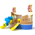 Pirate Ship Playground Manufacturer - Moetry Large Wooden Ship Tube Slide