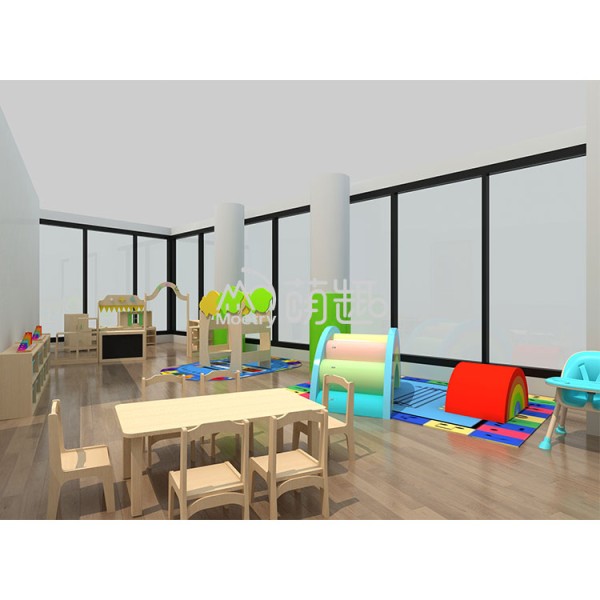 Daycare Furniture Factory - Montessori Wooden Table Chair Storage Set