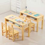 Student Desk Supplier - Moetry Classic Solid Wood 2-Seater Desk Set