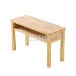 Student Desk Supplier - Moetry Classic Solid Wood 2-Seater Desk Set