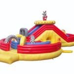 Inflatable Trampoline Slider Supplier - PVC White Bear Design with Slide for Kids