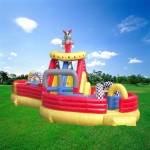 Inflatable Trampoline Slider Supplier - PVC White Bear Design with Slide for Kids