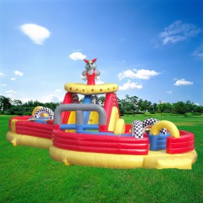 Inflatable Trampoline Slider Supplier - PVC White Bear Design with Slide for Kids