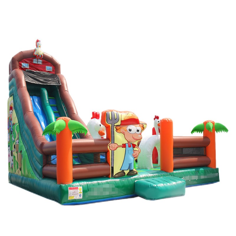 Inflatable Castle Manufacturer - Blue Coconut Tree Slide for Outdoor Playground