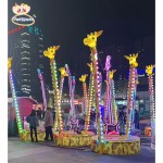 Children's Trampoline Supplier - Electric Rotating Jumping Bed with Lights