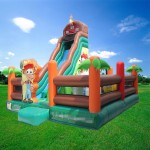 Inflatable Castle Manufacturer - Blue Coconut Tree Slide for Outdoor Playground