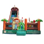 Inflatable Castle Manufacturer - Blue Coconut Tree Slide for Outdoor Playground
