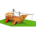 Outdoor Playground Manufacturer - Large Outdoor Wood Play House Kids