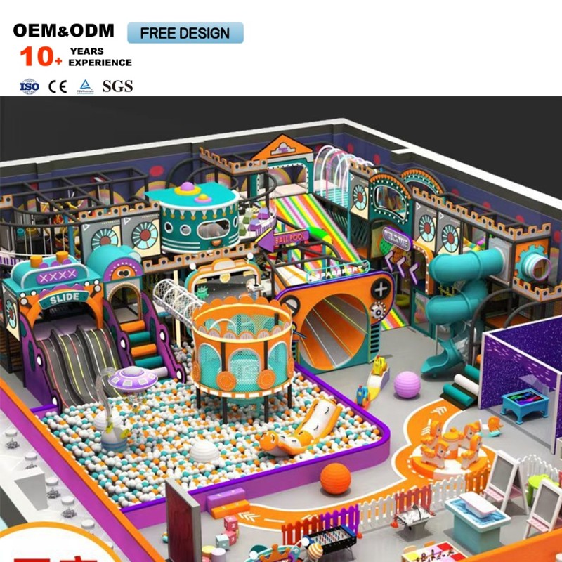 Adventure Park Supplier - Orange Robot Theme Maze Adventure Slide