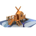 Outdoor Playground Manufacturer - Large Outdoor Wood Play House Kids