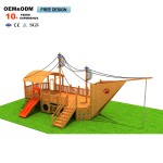 Wooden Playground Factory - Outdoor Children's Wooden Slide Boat