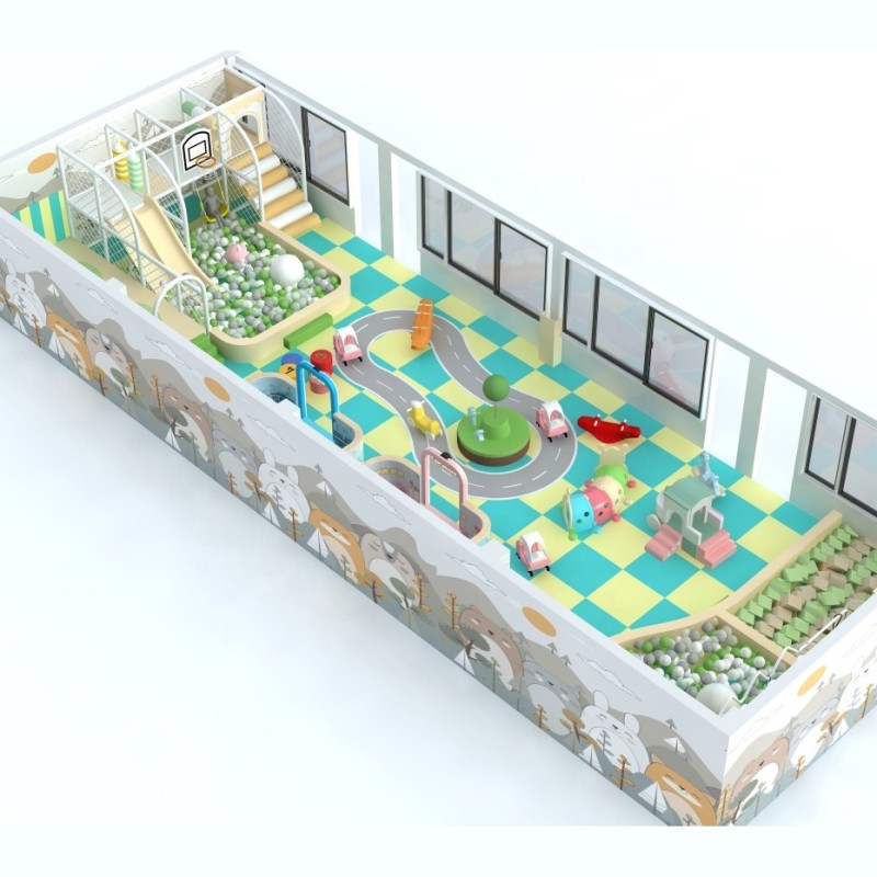 Indoor Playground Factory - Hot Sale Candy Theme Wooden Slide Ball Pool