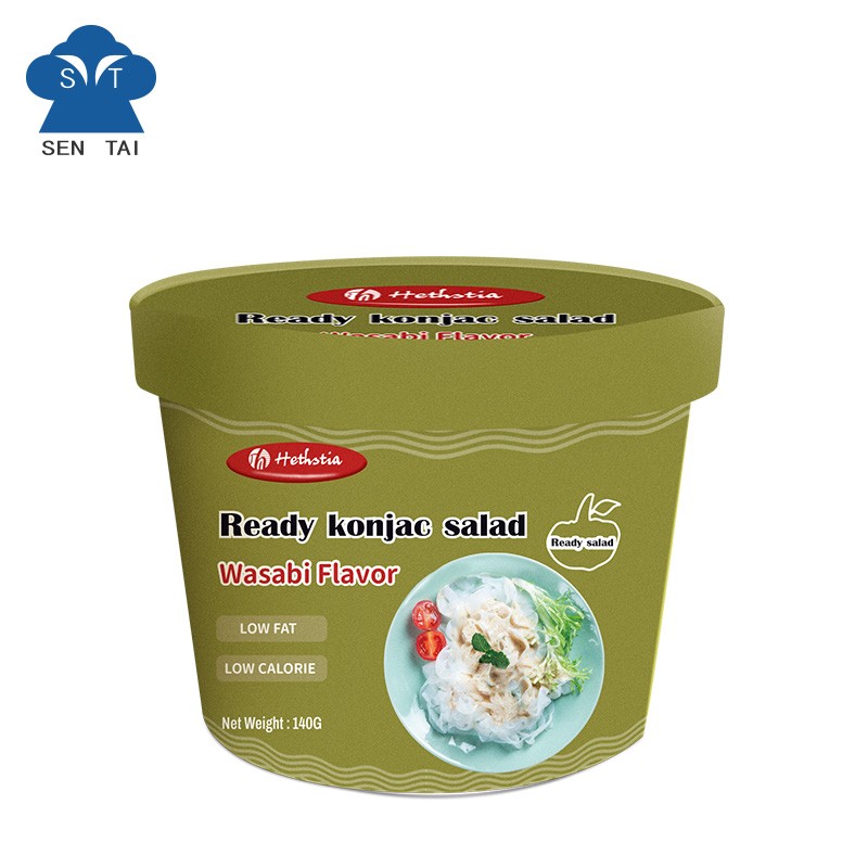 Healthy Food Low Calories Low Carb Instant Vegan Konjac Ready Salad With Wasabi Flavor