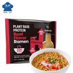 Spicy Beef Flavor Instant Ramen Noodles Lower Carb Vegetarian Air-Dried Healthy Noodles in Bag Packaging