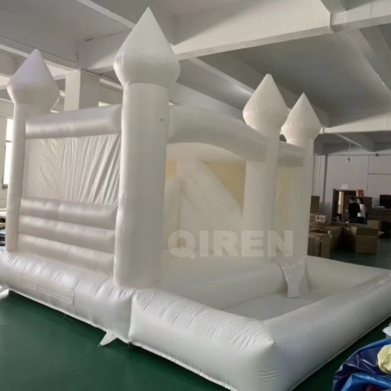 Bouncy Wedding Castle Factory - White Jumper Slide Soft Play Bouncing