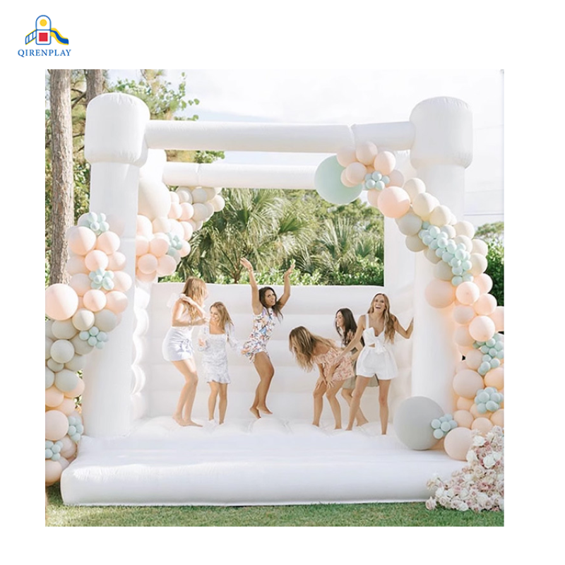 Wedding Bouncy Castle Manufacturer - White Jumper Bodyguard Bouncing House