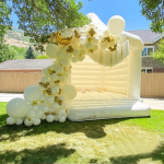 Wedding Bouncy Castle Manufacturer - White Jumper Bodyguard Bouncing House