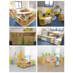 Kindergarten Furniture Factory - Wooden Nursery Book Shelf Cabinet for Kids