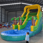 Water Slide Supplier - PVC with Pool Outdoor Bounce House Slide