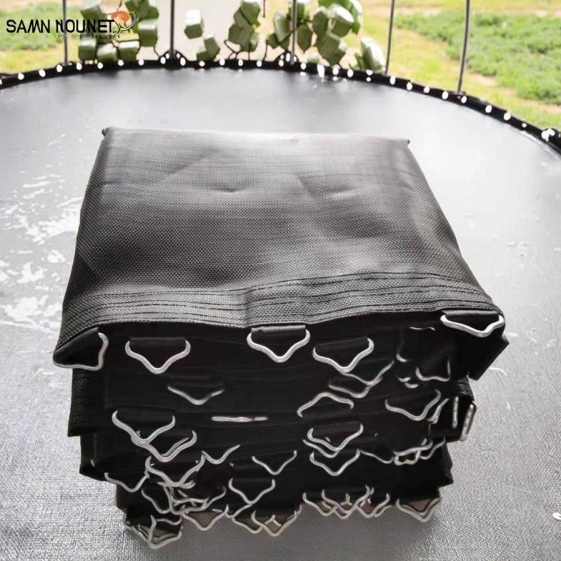 Trampoline Mesh Manufacturer - Black PP Mat with Cloth Rings Accessory