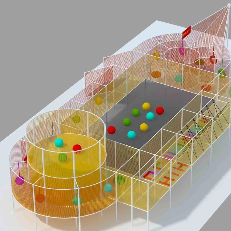 Rope Course Supplier - Rainbow Honeycomb Crocheted Rope Net Outdoor